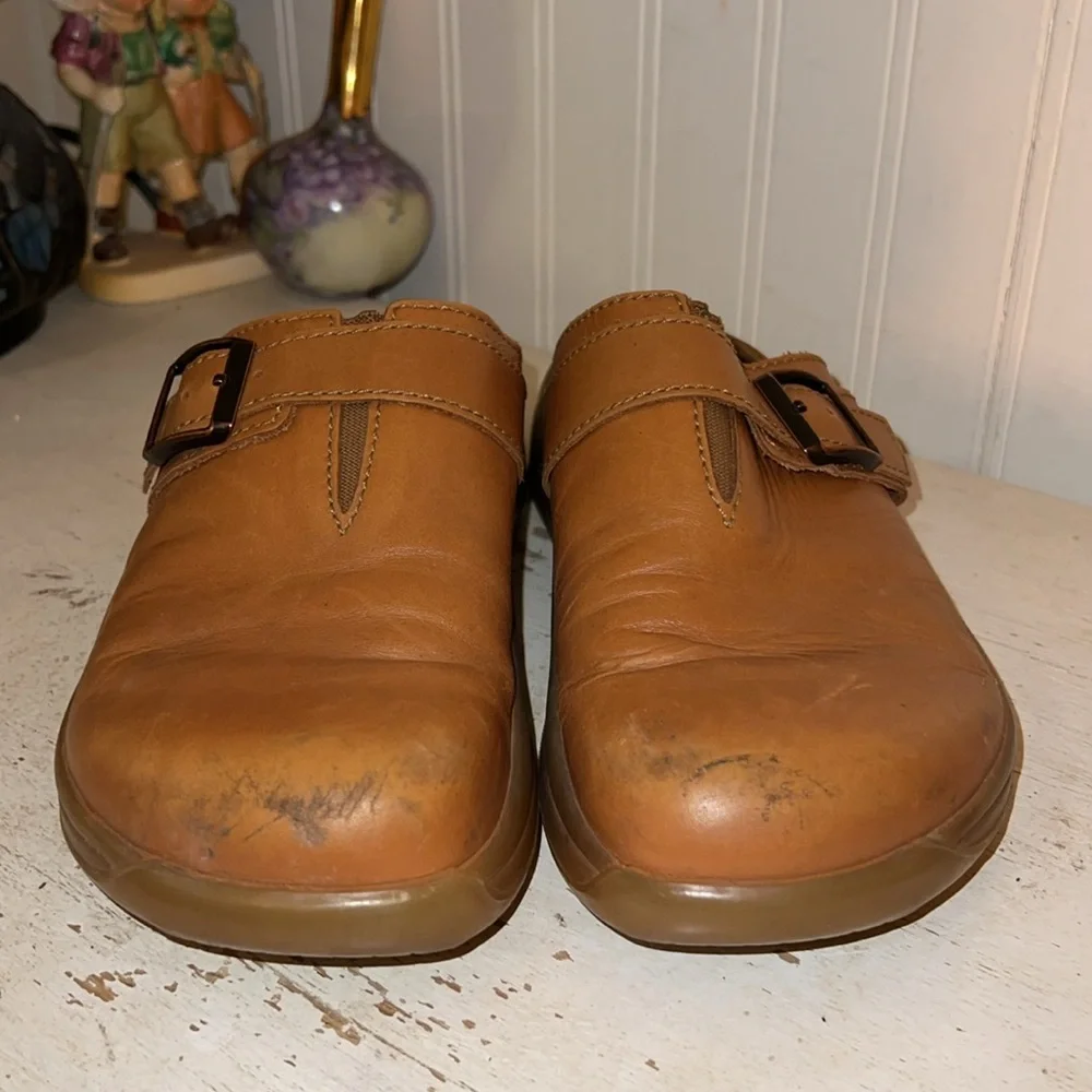 Birkenstock Tatami Brown Leather Clogs mules size 9 - Picture 2 of 7